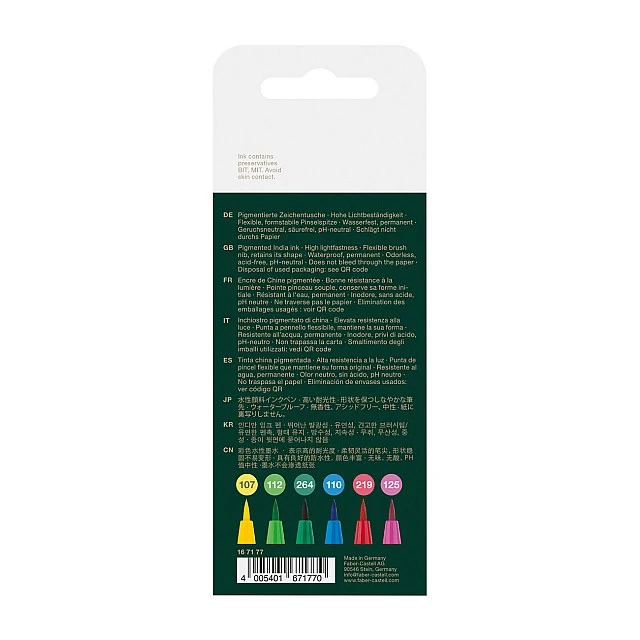 Faber-Castell Pitt Artist brush marker Spring, 6 pieces