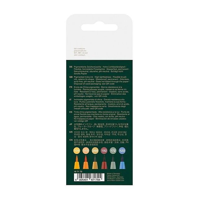 Faber-Castell Pitt Artist brush marker Autumn, 6 pieces