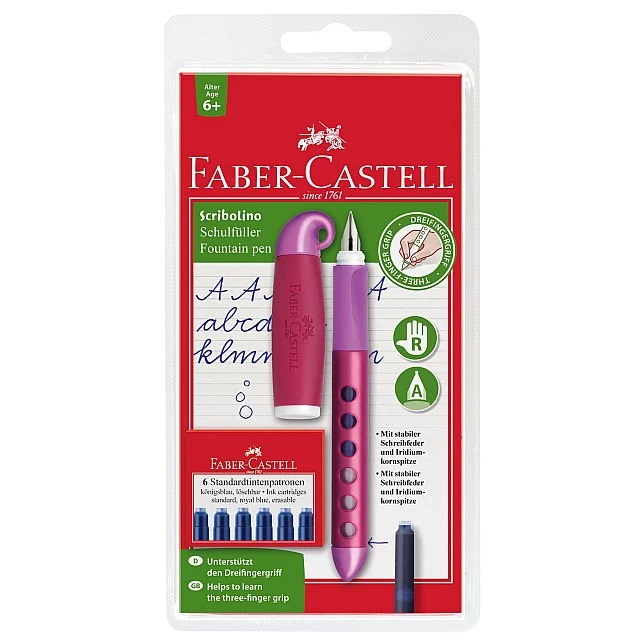 Faber-Castell Писалка Scribolino, детска, с включени 6 патрончета и аксесоари
