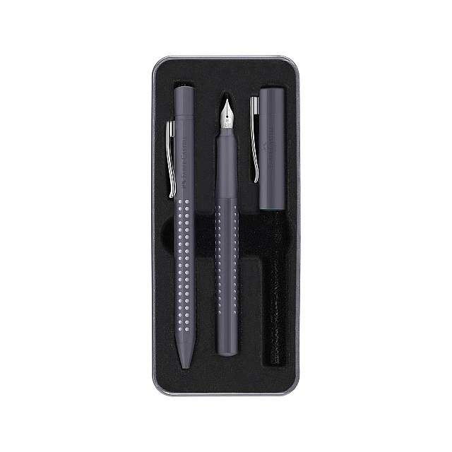 Faber-Castell Grip 2010 fountain pen and ballpoint, M, dark grey