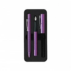 Faber-Castell Химикалка XB и писалка M, Grip 2011, виолетови