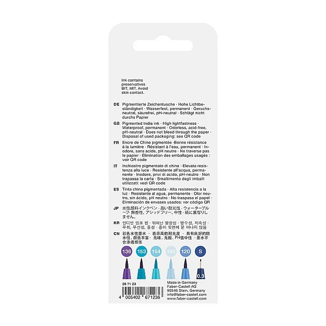 Faber-Castell Goldfaber Sketch brush marker Creative Blue, 6 pieces