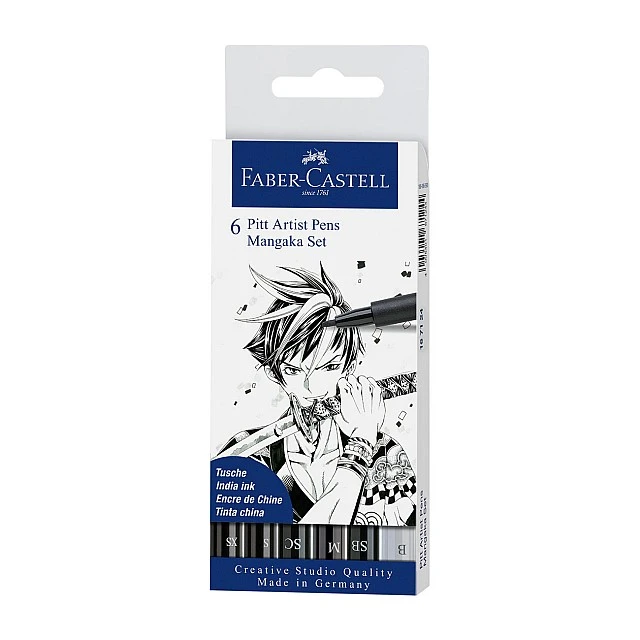 Faber-Castell Pitt Manga Mangaka marker set, 6 pieces