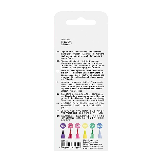 Faber-Castell Pitt Manga Shojo marker, 6 pieces