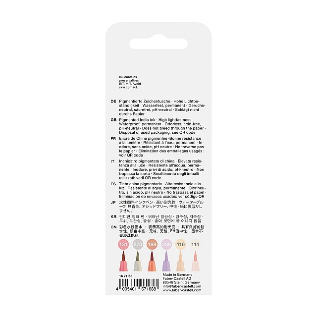 Faber-Castell Pitt Manga Kaoiro marker set, 6 pieces