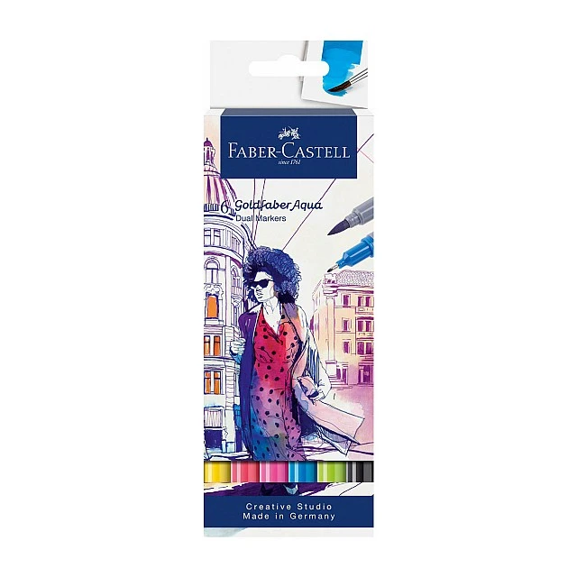Faber-Castell Goldfaber A.Dual marker, 6 colours