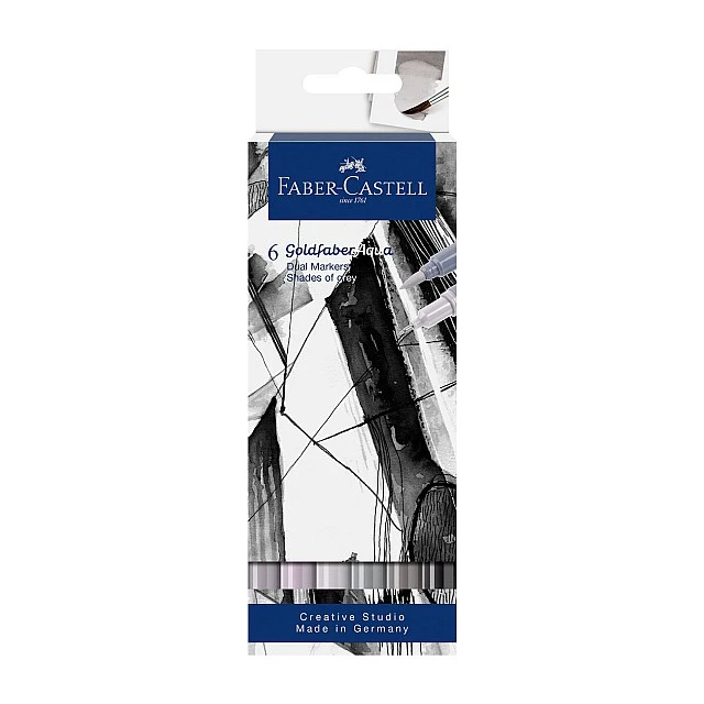 Faber-Castell Goldfaber A.Dual marker Grey, 6 pieces