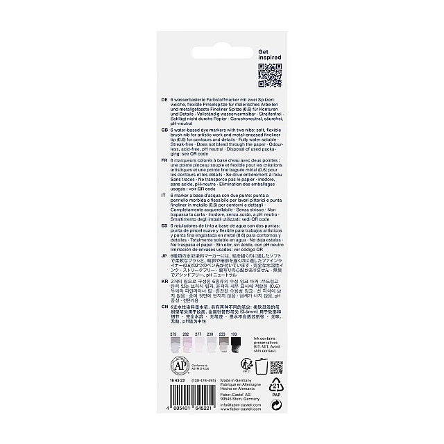 Faber-Castell Goldfaber A.Dual marker Grey, 6 pieces