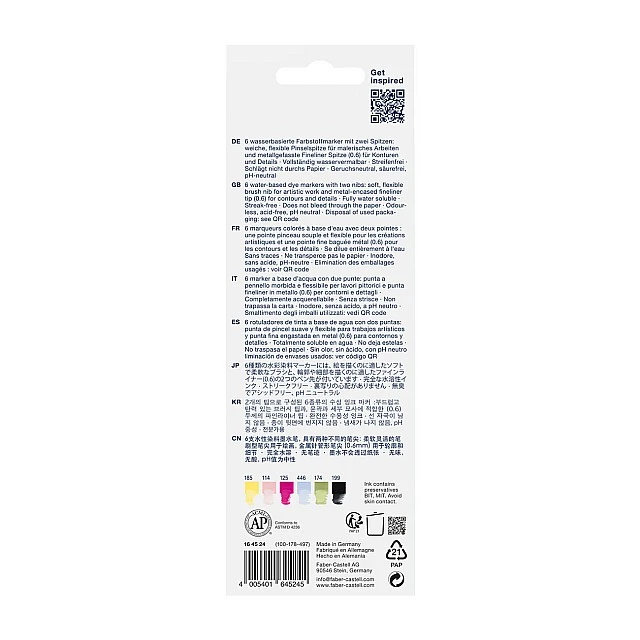 Faber-Castell Goldfaber A.Dual marker Lettering, 6 pieces