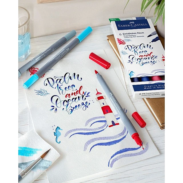 Faber-Castell Goldfaber A.Dual marker Seaside, 6 pieces