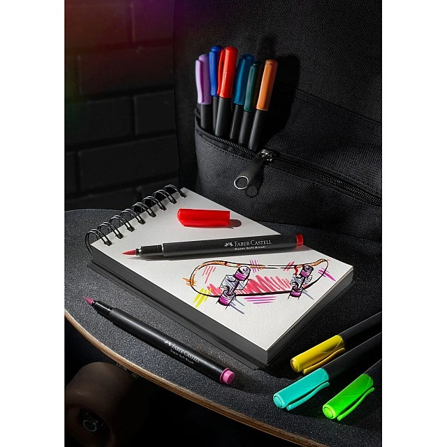 Faber-Castell Black Edition brush markers, 20 colours
