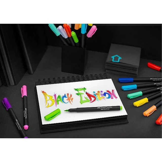 Faber-Castell Black Edition brush markers, 20 colours