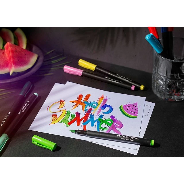 Faber-Castell Black Edition brush markers, 20 colours