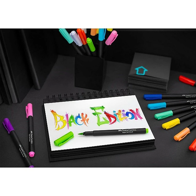 Faber-Castell Black Edition brush markers, 20 colours