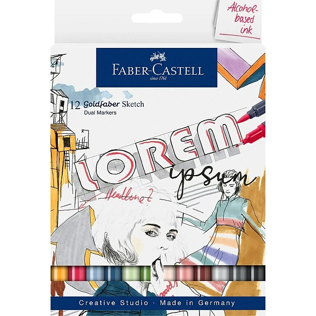 Faber-Castell Маркер Goldfaber Sketch, 12 броя