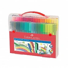 Faber-Castell Connector fibre-tip pens, 80 colours and 12 clips