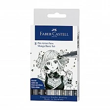 Faber-Castell Маркер Pitt Artist Pen, 8 цвята, Manga Set