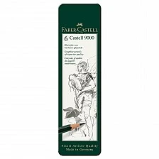 Faber-Castell Castell 9000 graphite pencils, 6 pieces in metal tin
