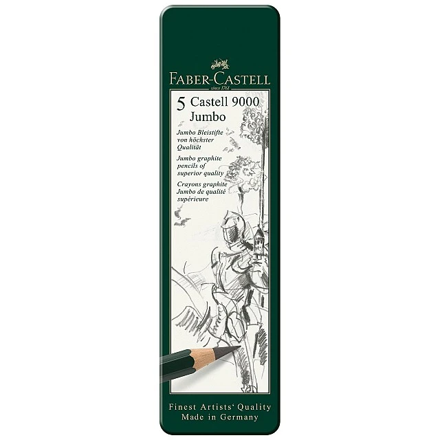Faber-Castell Castell 9000 Jumbo graphite pencils, 5 pieces