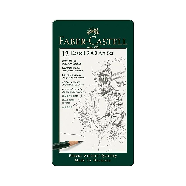 Faber-Castell Молив Castell 9000, чернографитен, комплект за художници, различни твърдости, 12 броя
