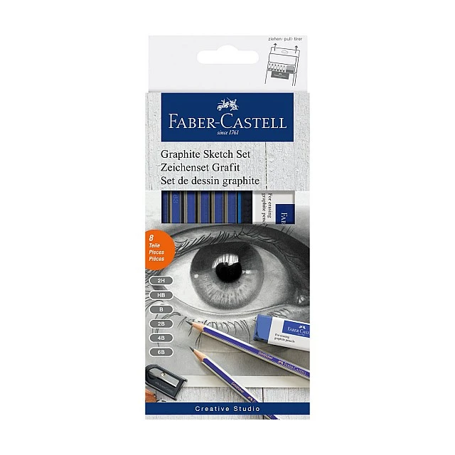 Faber-Castell Goldfaber 1221 pencils set of 6 with sharpener and eraser