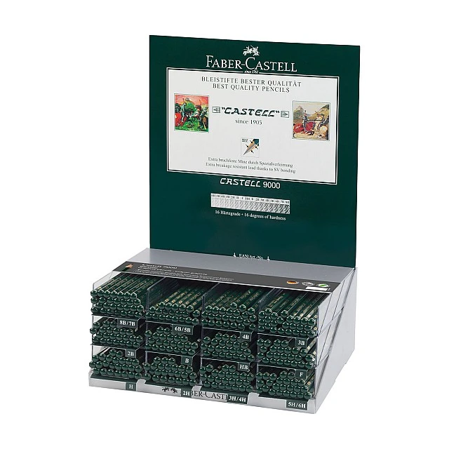 Faber-Castell Молив Castell 9000, чернографитен, различни твърдости, 288 броя в дисплей