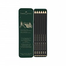 Faber-Castell Моливи Pitt Graphite Matt, чернографитни, 6 броя в метална кутия