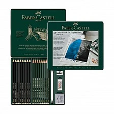 Faber-Castell Pitt Graphite Matt & Castell 9000 pencils, assorted grades, 20 pieces