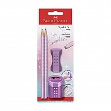 Faber-Castell Sparkle Cosmic pencil, 2 pieces, with eraser and sharpener