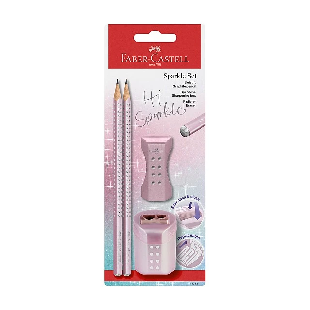 Faber-Castell Молив Sparkle Cosmic, 2 броя, с гума и острилка
