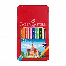 Faber-Castell Castle coloured pencils, 12 colours, metal tin