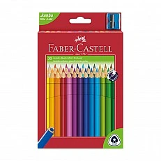 Faber-Castell Colored pencils Triangular Jumbo, 30 colors, with included sharpener