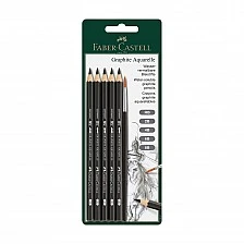 Faber-Castell Graphite Aquarelle watercolour pencils with brush, 5 pieces