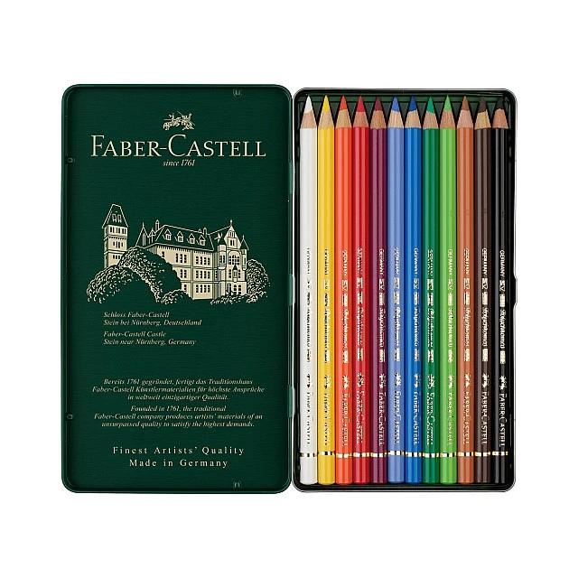 Faber-Castell Polychromos coloured pencils, 12 colours