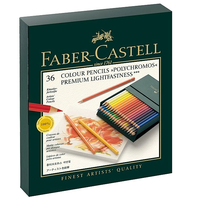 Faber-Castell Polychromos colored pencils, 36 colors, in a box