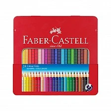 Faber-Castell Grip 2001 watercolour pencils, 24 colours, metal tin