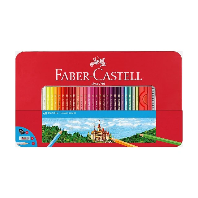 Faber-Castell Моливи, 60 цвята, в метална кутия