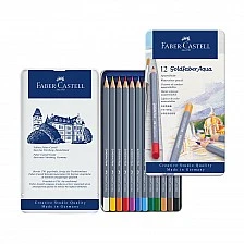 Faber-Castell Goldfaber Aqua watercolour pencils, 12 colours, metal tin