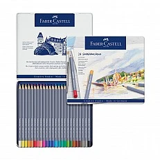 Faber-Castell Акварелни моливи Goldfaber Aqua, 24 цвята, в метална кутия
