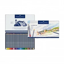 Faber-Castell Watercolor pencils Goldfaber Aqua, 36 colors, in a metal box