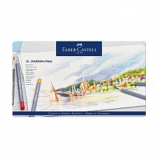Faber-Castell Акварелни моливи Goldfaber Aqua, 36 цвята, в метална кутия