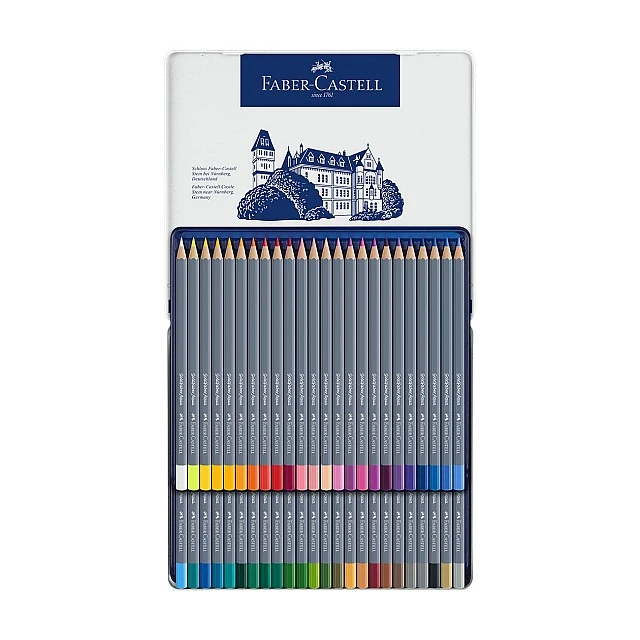 Faber-Castell Watercolor pencils Goldfaber Aqua, 48 colors, in a metal box