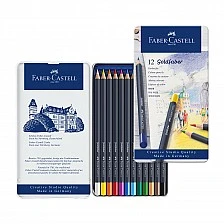 Faber-Castell Goldfaber colored pencils, 12 colors, in a metal case