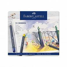 Faber-Castell Цветни моливи Goldfaber, 24 цвята, в метална кутия