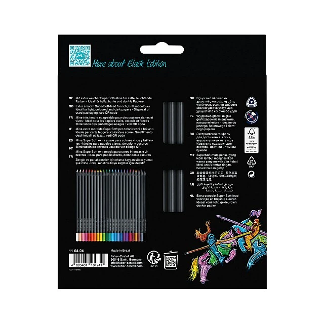 Faber-Castell Black Edition coloured pencils, 24 colours
