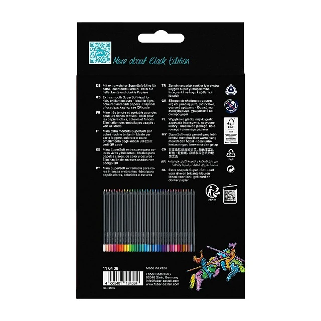 Faber-Castell Colored pencils Black Edition, 36 colors