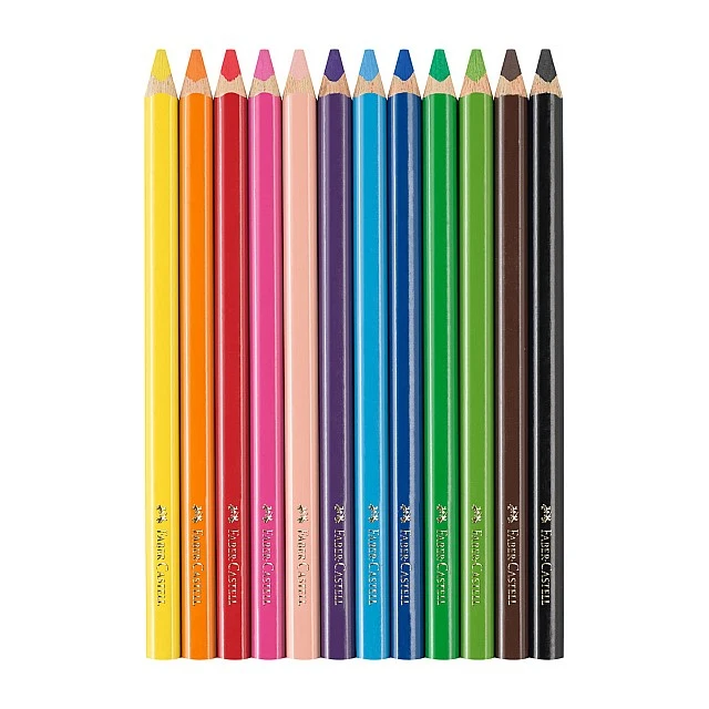 Faber-Castell Triangular Jumbo Pencils, 12 colors