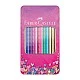 Faber-Castell Sparkle coloured pencils, 12 colours, pink metal tin