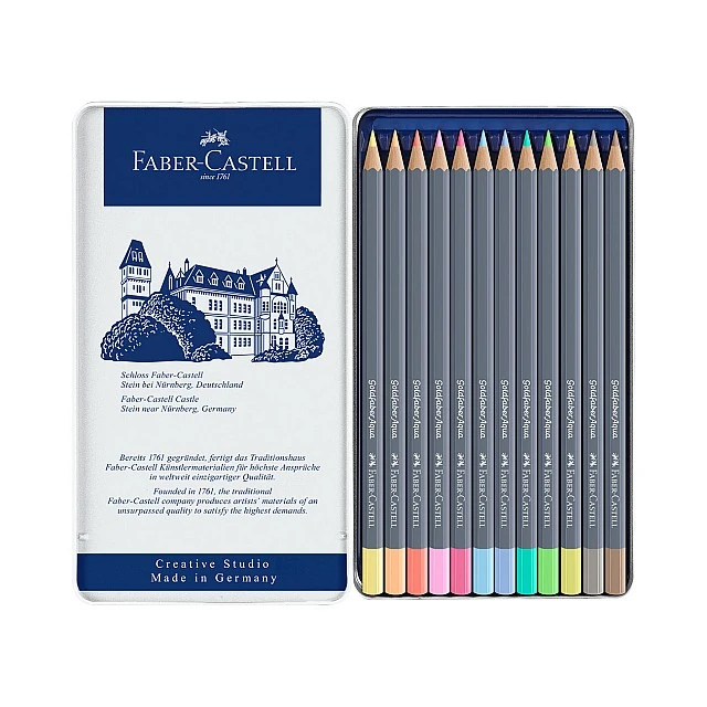 Faber-Castell Goldfaber Aqua Pencils, 12 pastel colors