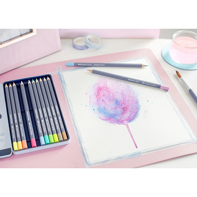 Faber-Castell Goldfaber Aqua Pencils, 12 pastel colors